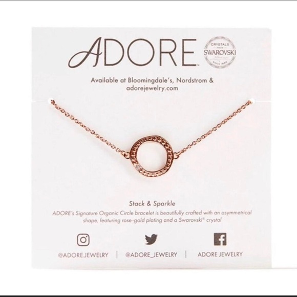 Adore by Swarovski Organic Circle Bracelet Rose Gold Plated Swarovski® Crystal - Picture 9 of 10